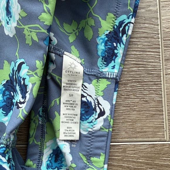 Aerie Blue and Green Floral Bike Shorts Set - Picture 4 of 4